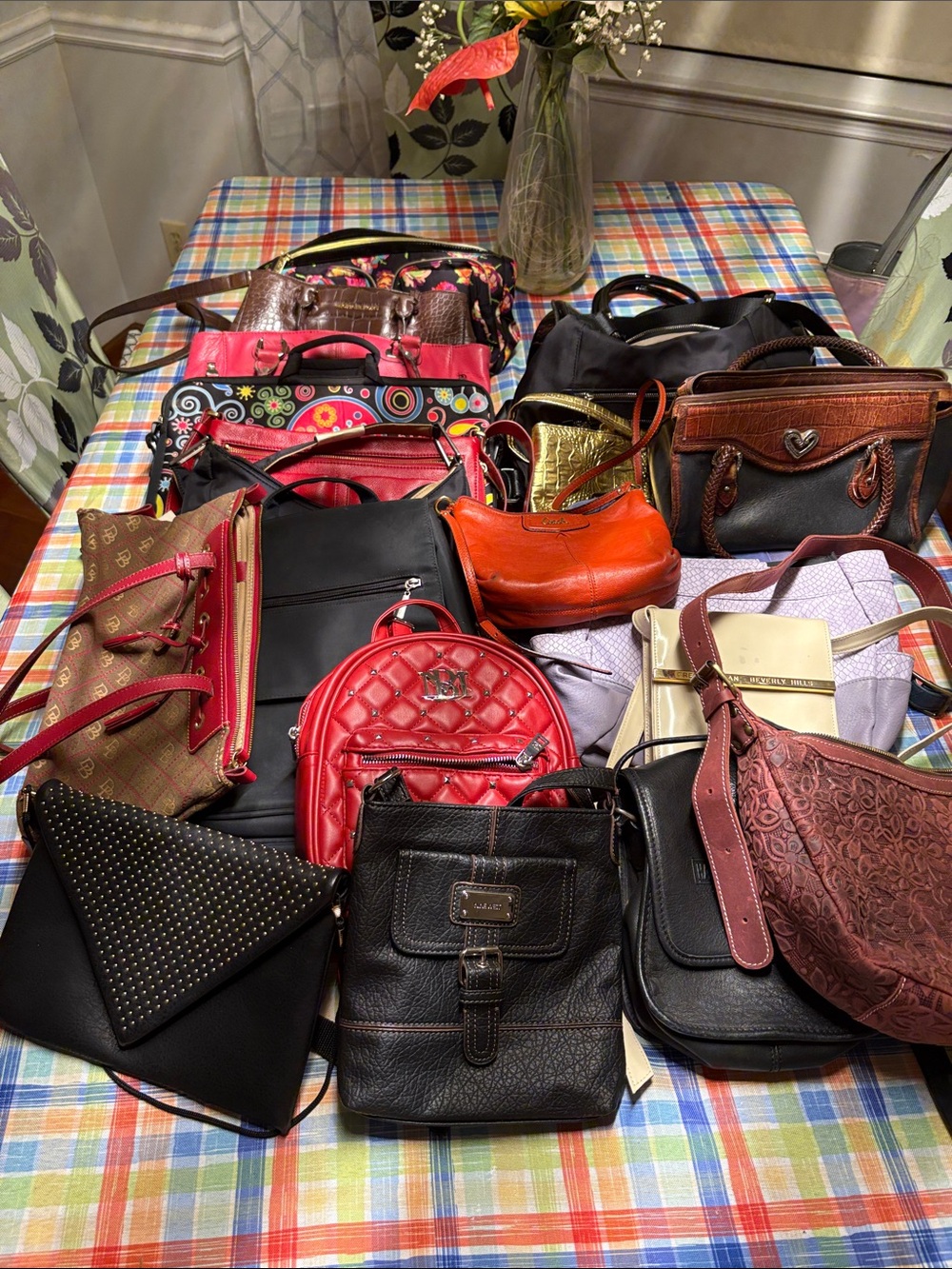 Resellers BUNDLE Women’s Handbag Collection - Red, Black, Brown, Orange, Pink